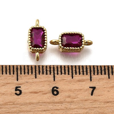 Real 18K Gold Plated Brass Micro Pave Cubic Zirconia Links Connectors ZIRC-L100-009G-08-1
