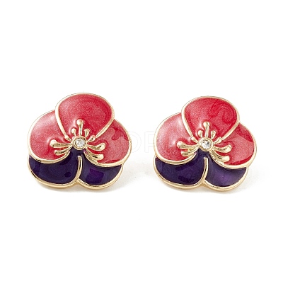 Flower Enamel Stud Earrings EJEW-F277-04LG-1
