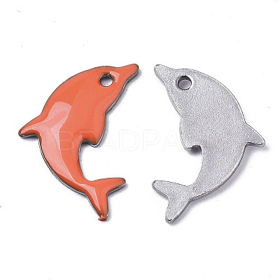 201 Stainless Steel Enamel Pendants LS-STAS-N088-16K-1