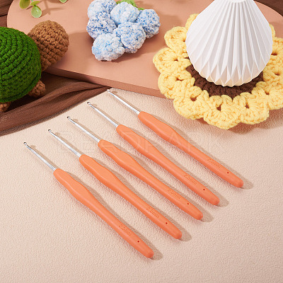 TPR Handle Aluminum Crochet Hook Needles TOOL-TA0001-13F-1