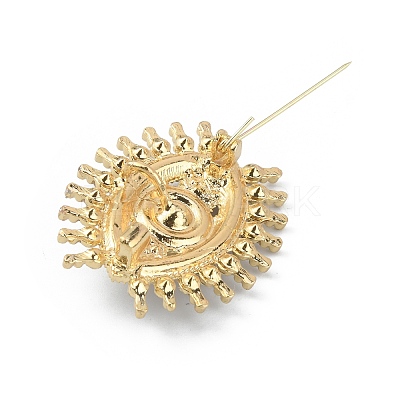 Rhinestone Evil Eye Brooch with Imitation Pearl JEWB-WH0029-26G-1