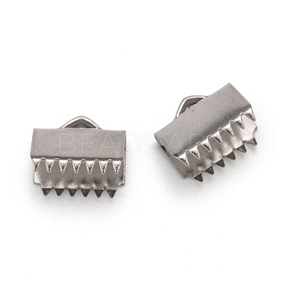 Tarnish Resistant 304 Stainless Steel Ribbon Crimp Ends STAS-E103-08C-1