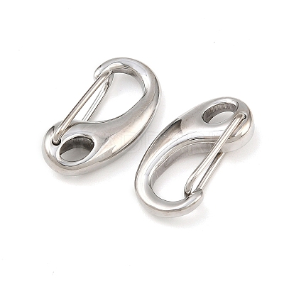 Tarnish Resistant Polished 304 Stainless Steel Keychain Clasp Findings X-STAS-R072-59A-1