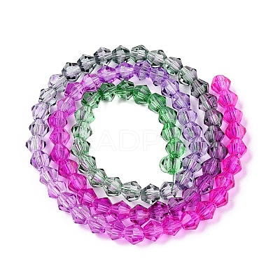 Gradient Color Baking Paint Glass Bead Strands DGLA-A039-T6mm-A09-1