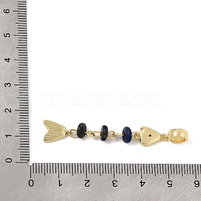 Brass Pave Cubic Zirconia Clear Cubic Zirconia & Natural Lapis Lazuli & Enamel European Dangle Charms GG-CBA3401-01G-A06-1