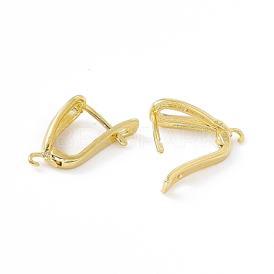 Brass Hoop Earring Findings with Latch Back Closure KK-A172-21G-1