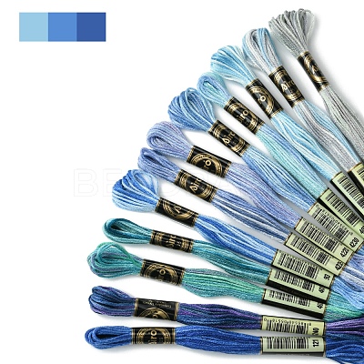 12 Skeins 12 Colors 6-Ply Polyester Embroidery Floss OCOR-FS0001-01A-01-1