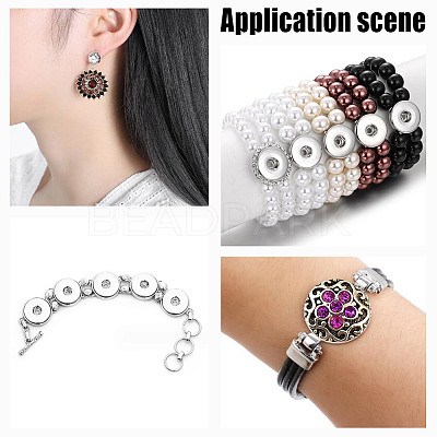20Pcs Alloy Rhinestone Snap Button BUTT-GO0001-03A-1