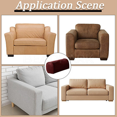 2Pcs Imitation Leather Sofa Armrest Covers AJEW-WH20070-167A-1