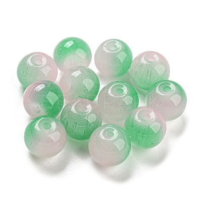 Two Tone Spray Painting Glass Beads GLAA-L046-03-1