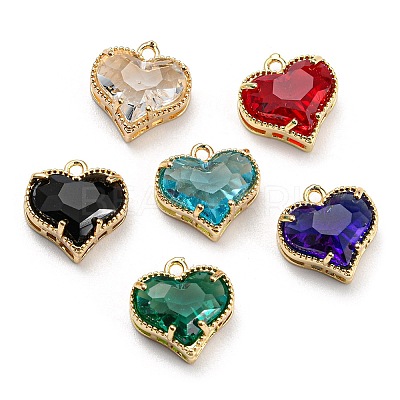 Golden Tone Brass Charms KK-D038-02G-1