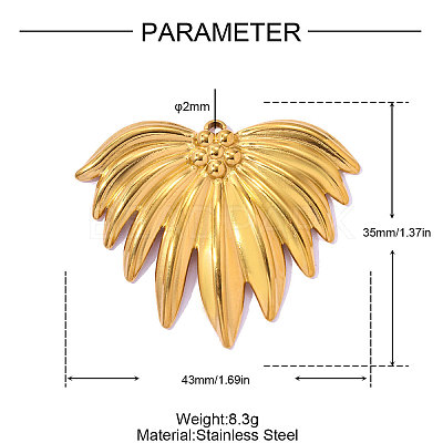 304 Stainless Steel Pendants STAS-OY016-50G-1