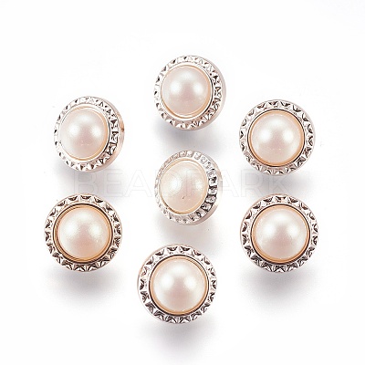 Plastic Shank Buttons BUTT-WH0012-02-1