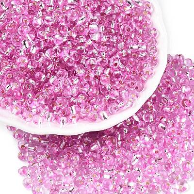 6/0 Baking Paint Transparent Fringe Glass Seed Beads SEED-N006-06G-1
