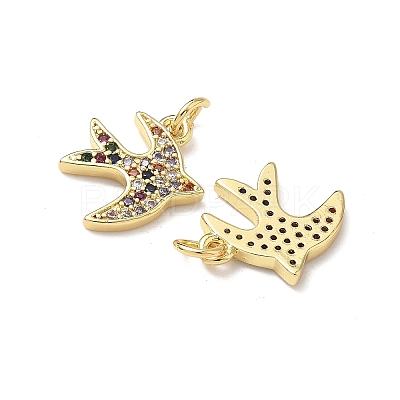 Brass Micro Pave Cubic Zirconia Pendants KK-Q068-63G-1