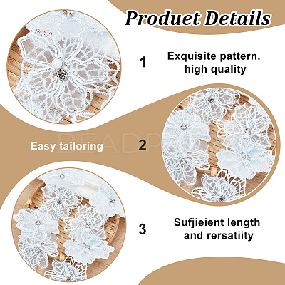 Double Layer Polyester Flower Lace Ribbons DIY-WH0656-60A-1