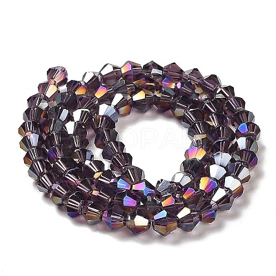 Transparent Electroplate Glass Beads Strands LS-GLAA-F029-4mm-A04-1