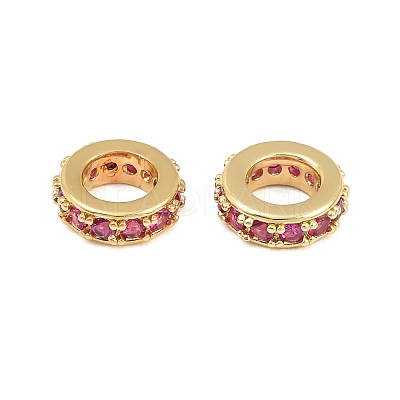 Brass Micro Pave Cubic Zirconia European Beads CU-CBAB99C-04G-01-1