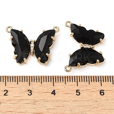 Brass Pave Faceted Glass Connector Charms FIND-Z020-03A-1