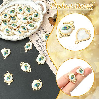 24Pcs 8 Styles Alloy & Resin Connector Charms RESI-CJ0004-97-1