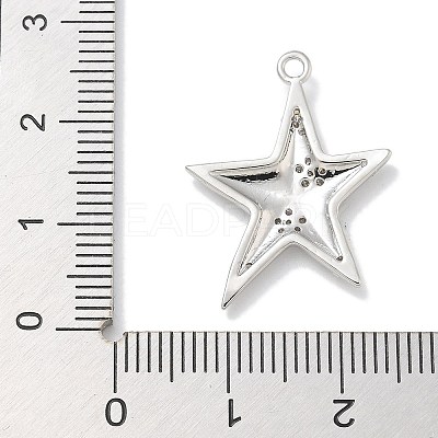Rack Plating Brass Micro Pave Cubic Zirconia Pendants KK-L224-015P-1