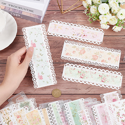 3 Sets 3 Colors Paper Hollow Lace Scrapbook Paper Pads Sets DIY-CP0008-93B-1