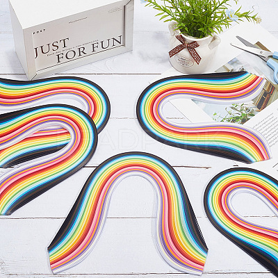 260Pcs 26 Colors Rectangle Quilling Paper Strips DIY-WH20032-31A-1