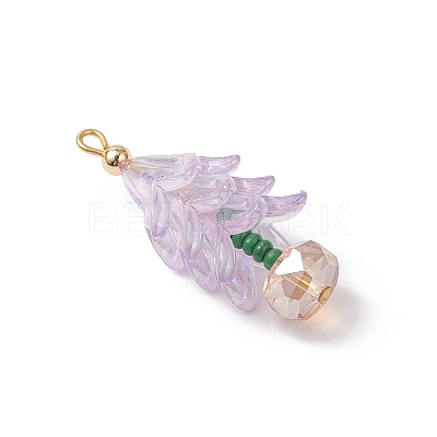 7Pcs 7 Colors Electroplate Glass Pendants PALLOY-MZ00985-1
