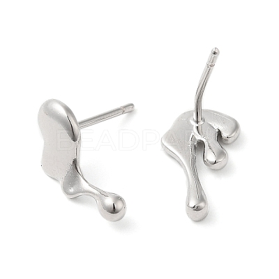 Rack Plating Brass Melting Twist Asymmetrical Earrings EJEW-D059-18P-1