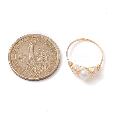 Natural Pearl Finger Rings RJEW-JR00604-01-1