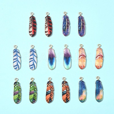 16Pcs 8 Styles Alloy Enamel Pendants FIND-FS0002-69-1