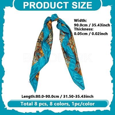8Pcs 8 Colors Polyester Scarf AJEW-GO0004-20-1