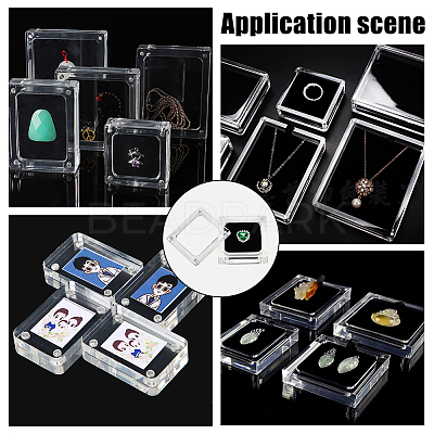 Acrylic Loose Diamond Packaging Boxes with Magnetic CON-WH0105-14B-1