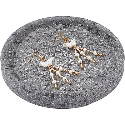 1Pc Flat Round Ceramic Jewelry Display Trays AJEW-BBC0002-49A-1