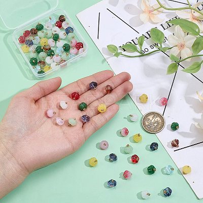 60Pcs 10 Colors Glass Pendants GLAA-GO0001-22-1