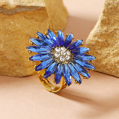 Alloy with Glass Finger Rings for Women OX7798-1-1