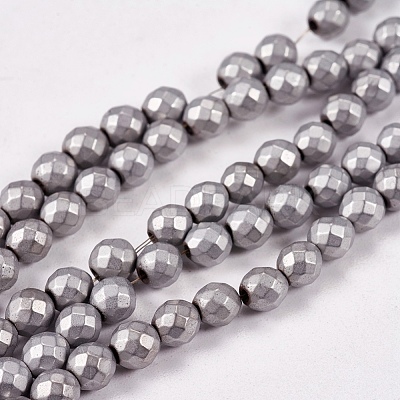 Electroplate Non-magnetic Synthetic Hematite Beads Strands G-J169C-4mm-07-1