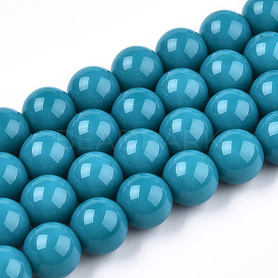 Opaque Solid Color Glass Beads Strands LS-GLAA-T032-P8mm-13-1