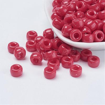 Opaque Acrylic European Large Hole Beads PL338-5-1