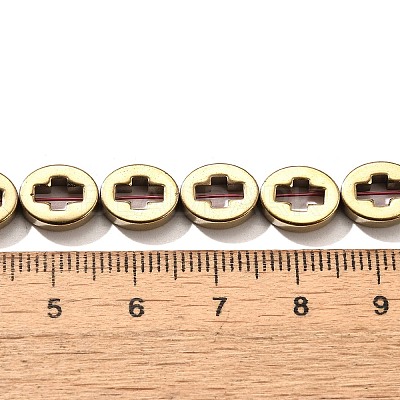 Electroplated Synthetic Non-magnetic Hematite Beads Strands G-L613-Z01-02F-1