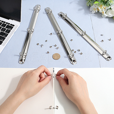 Iron Notebook 3-Ring Loose Leaf Book Binder Hinged Clamp FIND-WH20007-15E-P-1