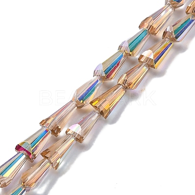 Transparent Electroplate Glass Beads Strands EGLA-H107-02A-AB02-1