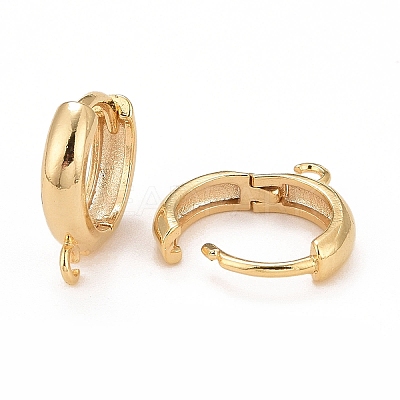 Rack Plating Eco-friendly Brass Chunky Hoop Earring Findings X-KK-D075-02G-RS-1