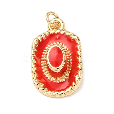 Brass Enamel Pendants KK-K408-66G-01-1