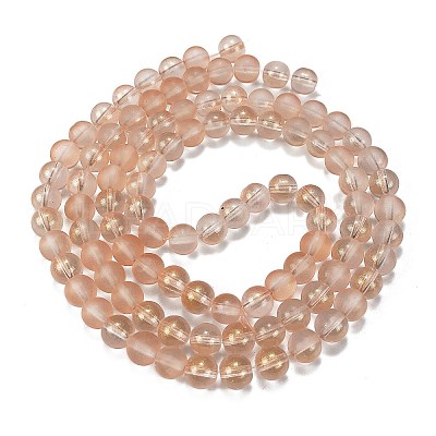 Frosted Transparent Glass Bead Strands X1-GLAA-P065-8mm-05-1