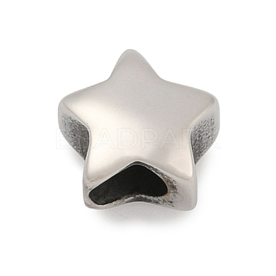 304 Stainless Steel European Beads STAS-G350-08P-1