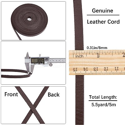 Flat Cowhide Leather Cord WL-GF0001-09B-02-1