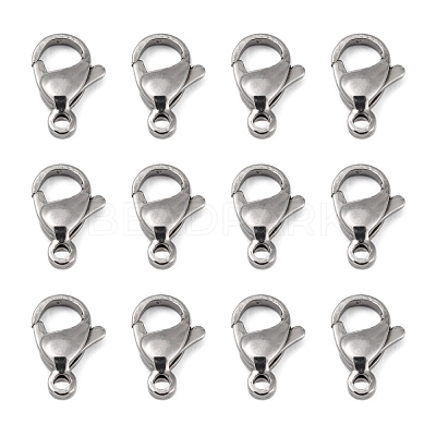Tarnish Resistant Polished 304 Stainless Steel Lobster Claw Clasps STAS-R072-39A-1