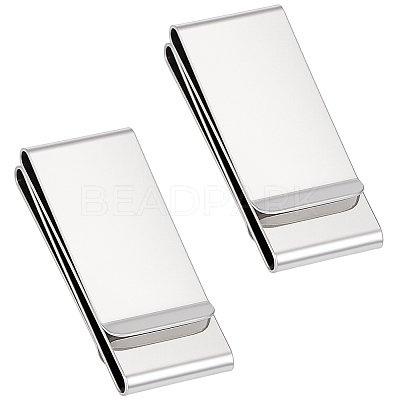 2Pcs Stainless Steel Money Clips AJEW-GF0013-12P-1