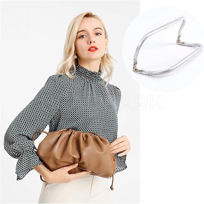 2Pcs 2 Style Aluminium Purse Handle Frame FIND-CA0003-24A-1